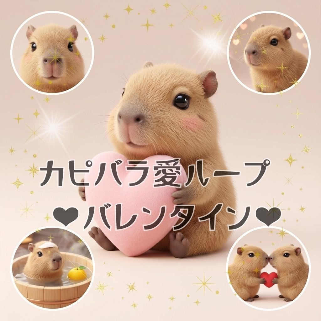 Capybara Love Loops – Valentine  カピバラ愛ループ – バレンタイン