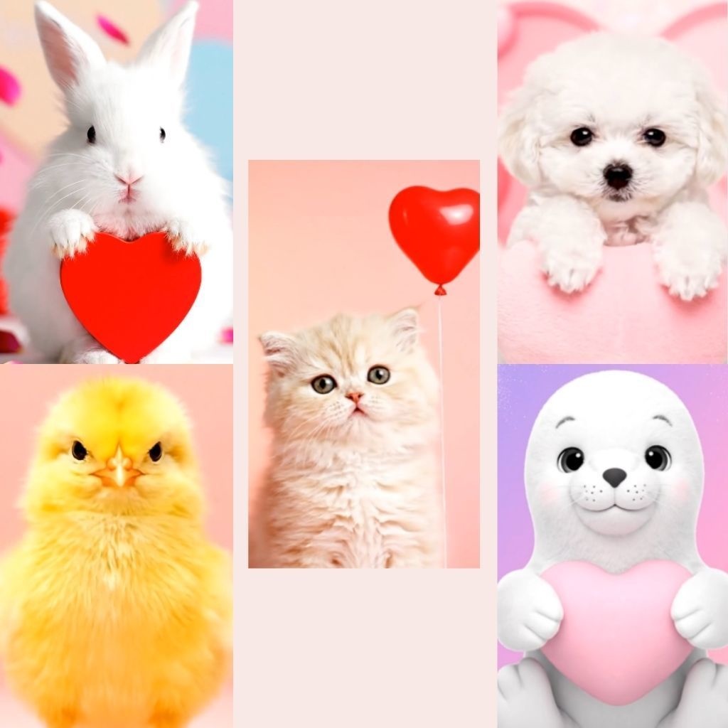 ふわふわ赤ちゃん動物ループ – バレンタイン