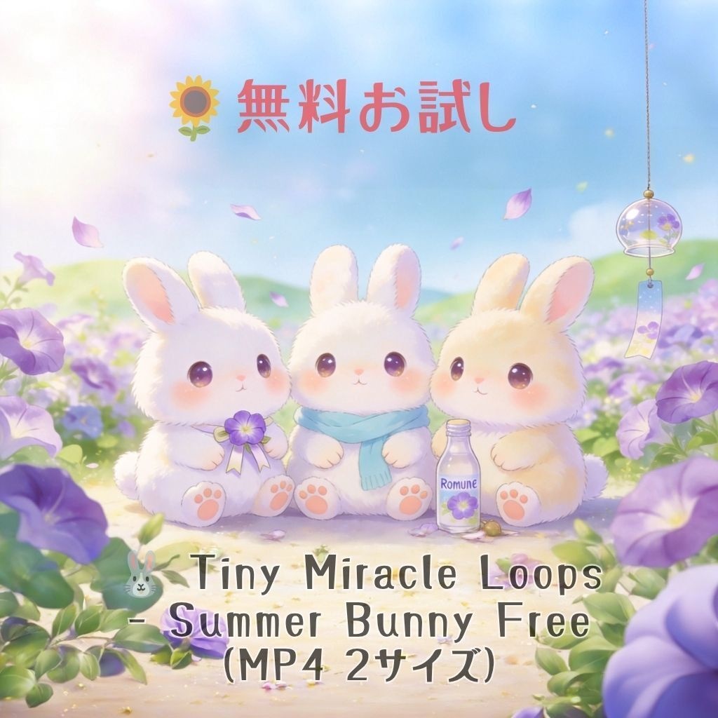 🐰 Tiny Miracle Loops – Summer Bunny Free（MP4 2サイズ）