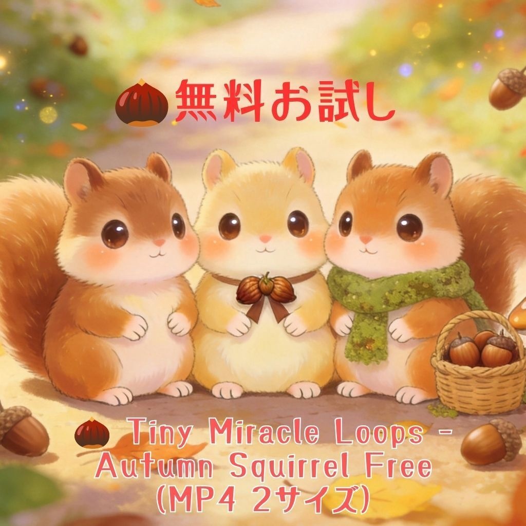 🌰 Tiny Miracle Loops – Autumn Squirrel Free（MP4 2サイズ）