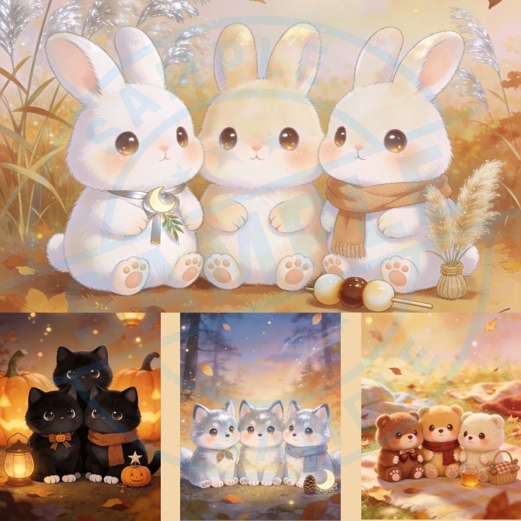 ð Tiny Miracle Loops â Autumn Baby Animals Loop BackgroundsïŒMP4 8çš®Ã2ãµã€ãºã»ããïŒ
