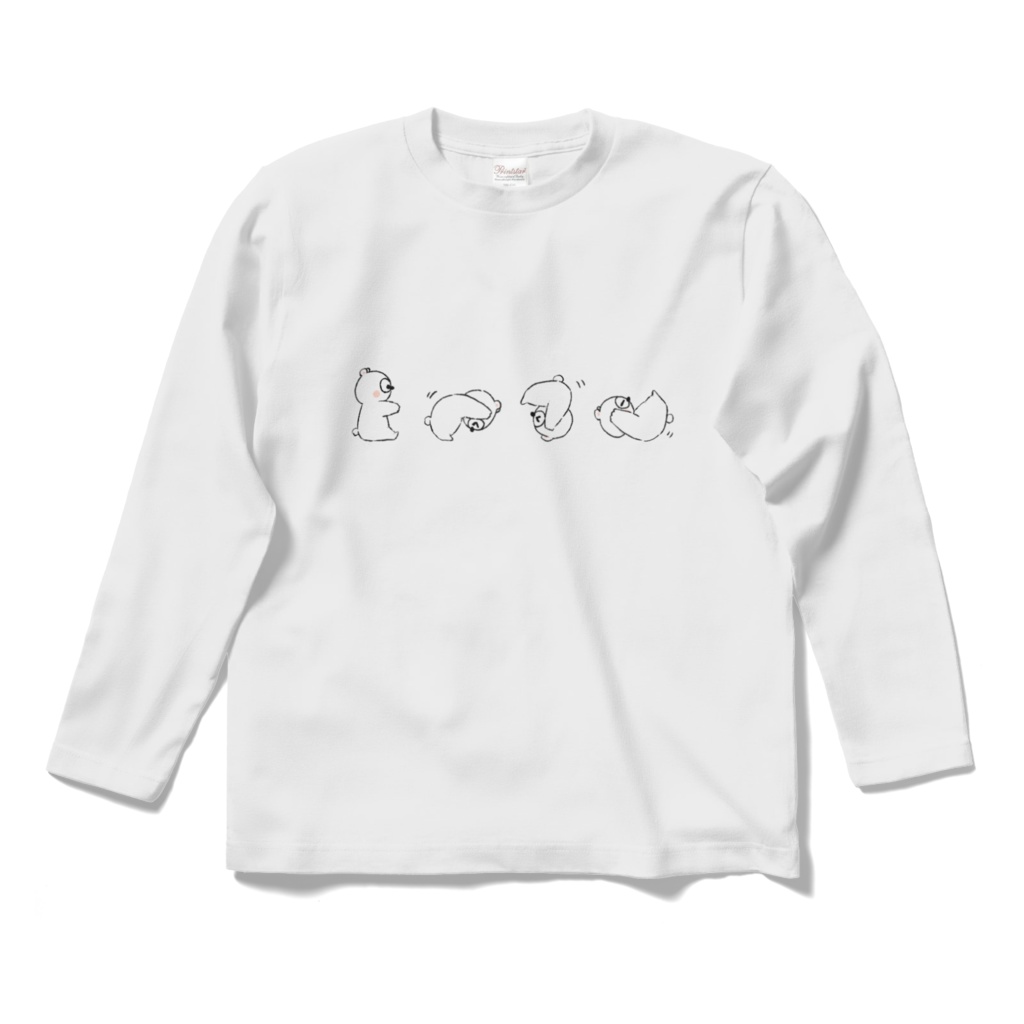 しろまめ、ころりん*ロングスリーブTシャツ