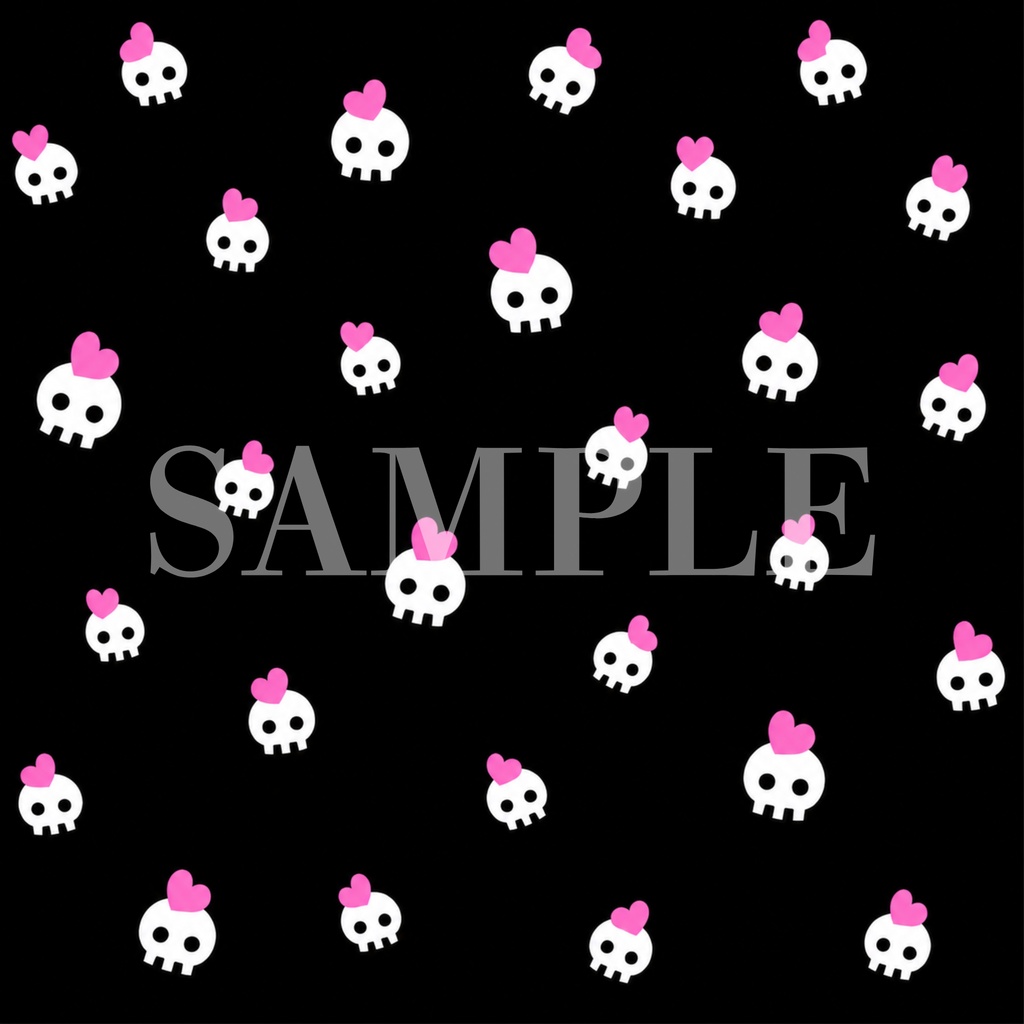 ハート　ドクロ　Heart　Skull　デジタルペーパー　