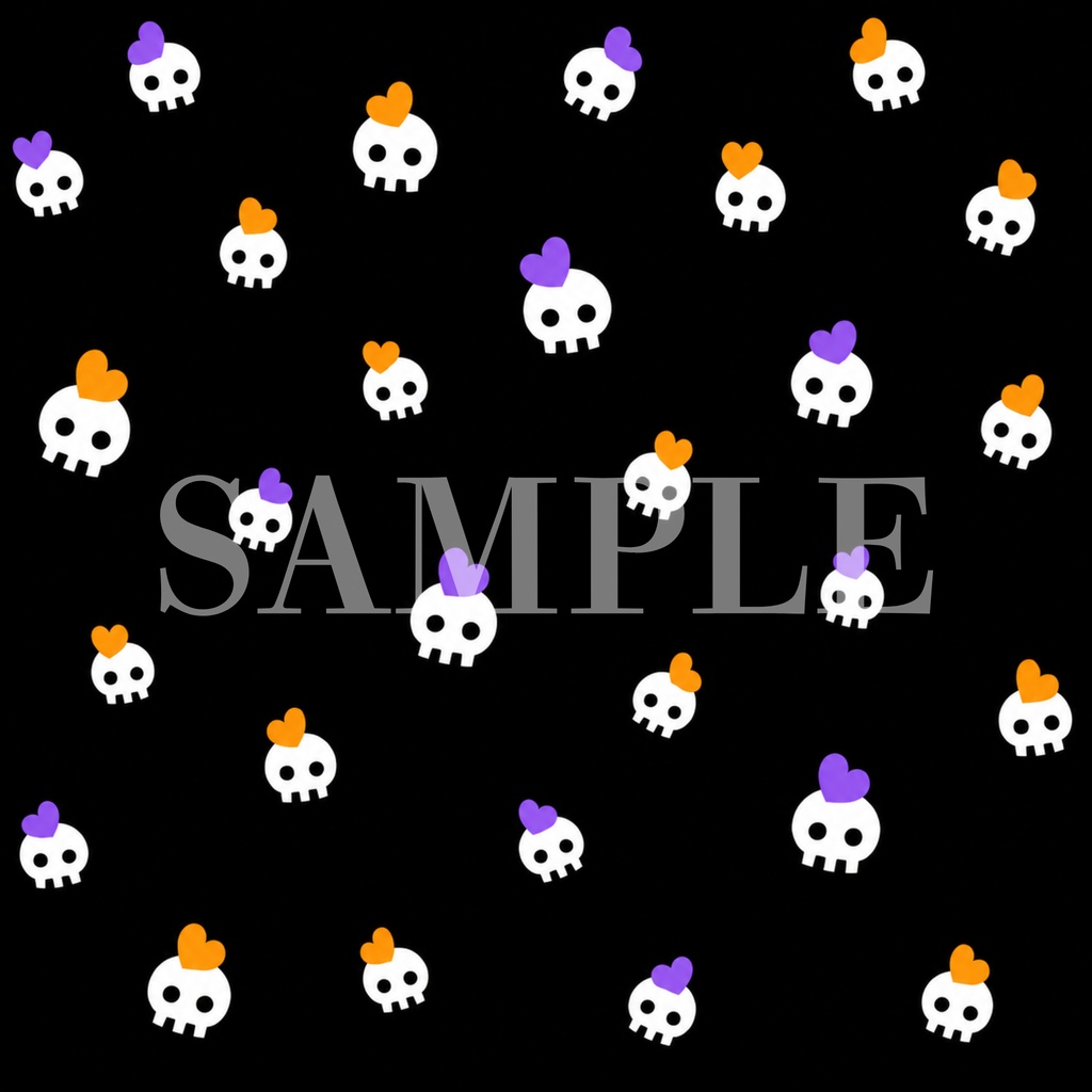ドクロ　ハート　Heart　Skull　ハロウィン　HALLOWEEN
