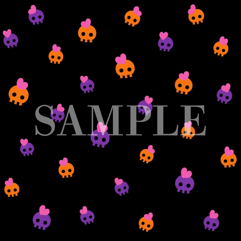 ハート　ドクロ　heart　skull ハロウィン　halloween