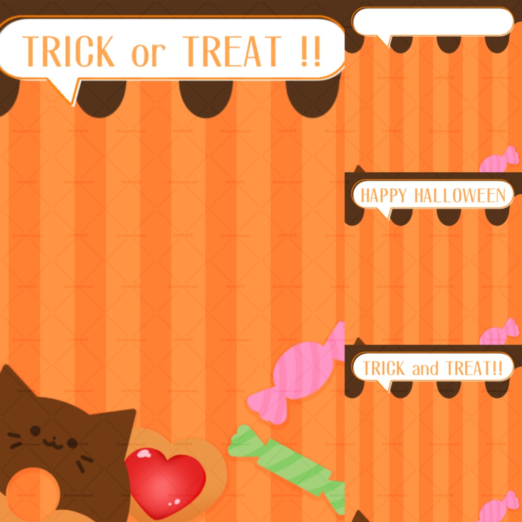 【2種セット】重ねるだけで完成!ハロウィンおはV素材