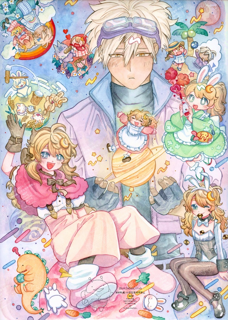 【等身高め】透明水彩/アナログ/イラストオーダーお受けします【原画郵送OK！】