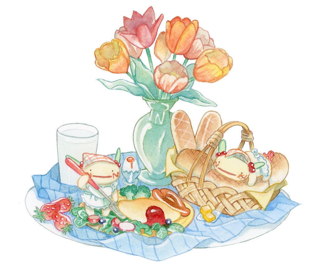 【デフォルメ】透明水彩/アナログ/イラストオーダーお受けします【原画郵送OK!】