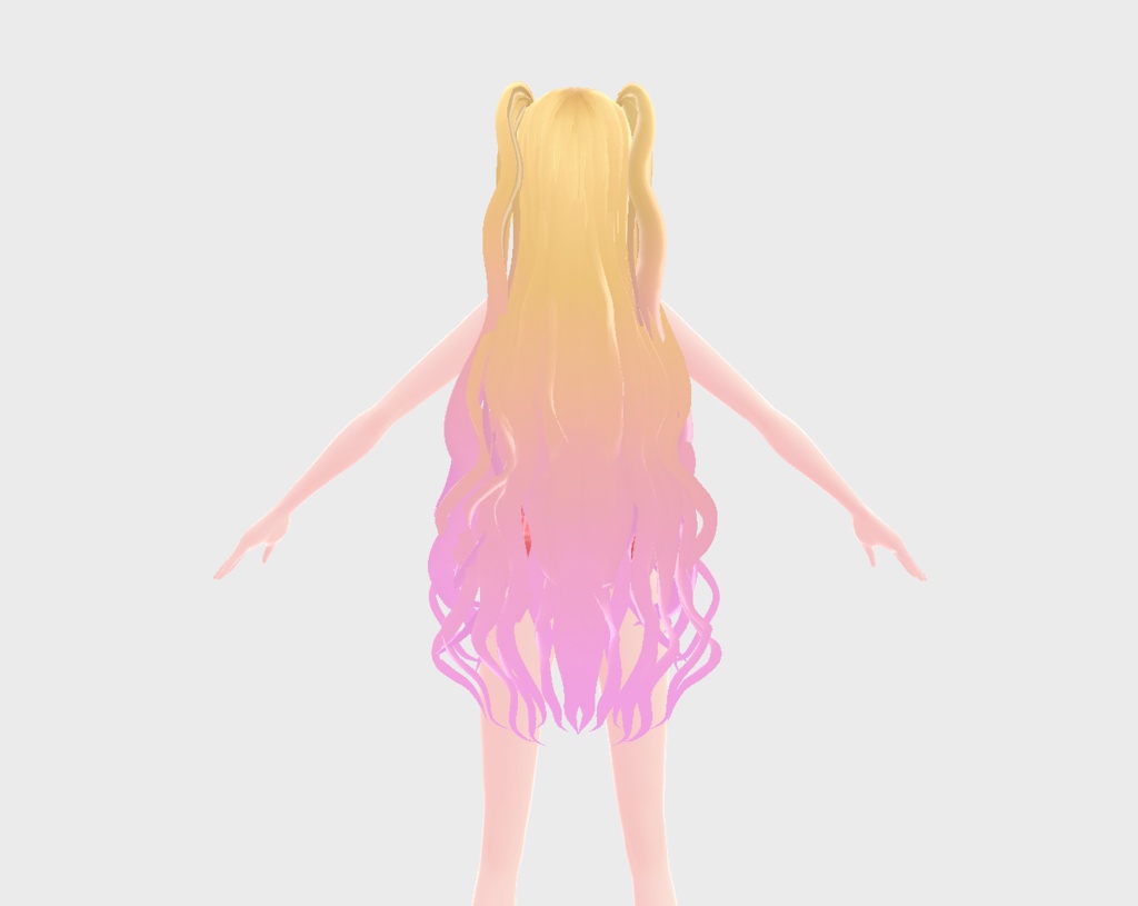 【VRoidヘアプリセット】ゆるふわハーフツイン