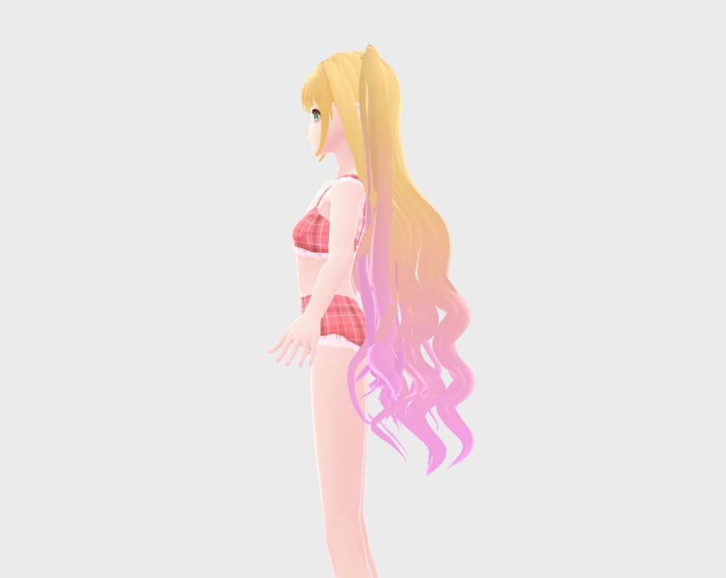 【VRoidヘアプリセット】ゆるふわハーフツイン