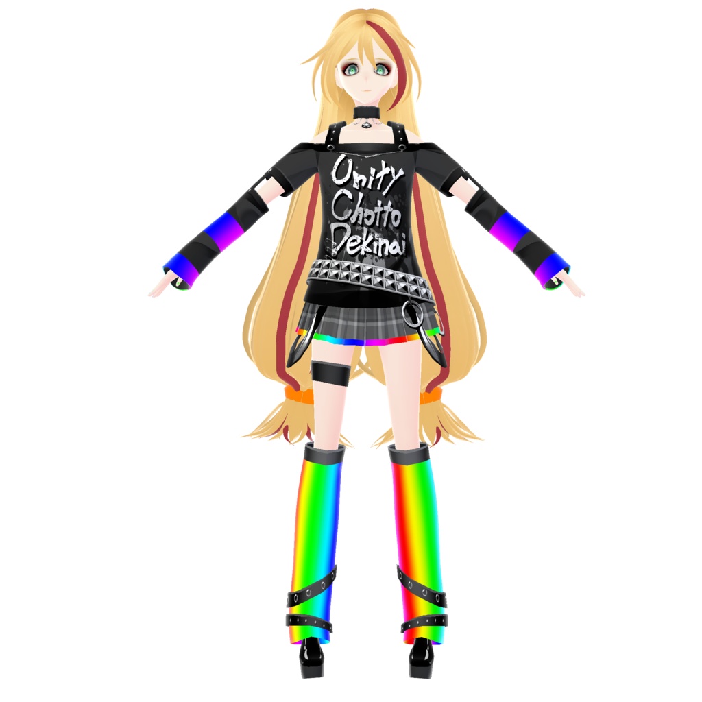 【VRoidヘアプリセット】ユニティちゃんツイン&パンキッシュメッシュツイン