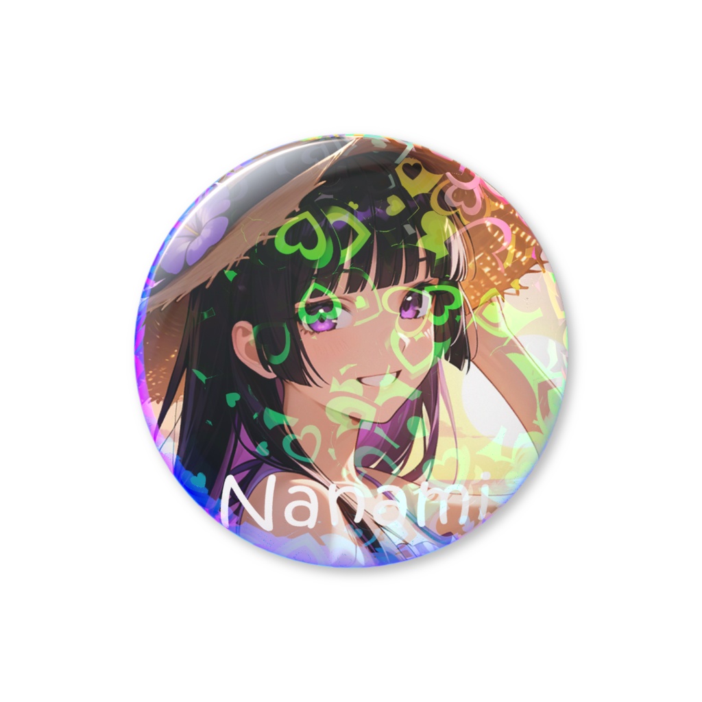 七彌　ホログラム缶バッチ B