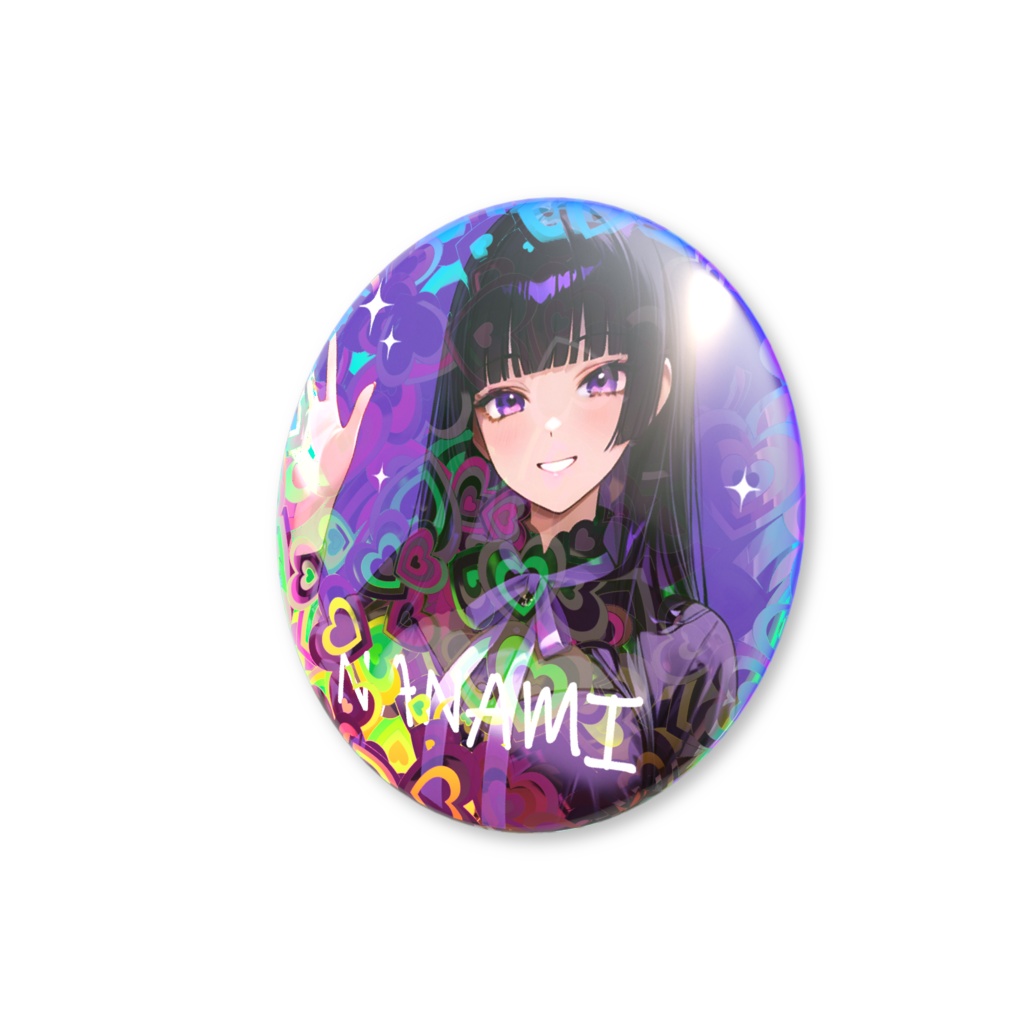 七彌 ホログラム缶バッチ J
