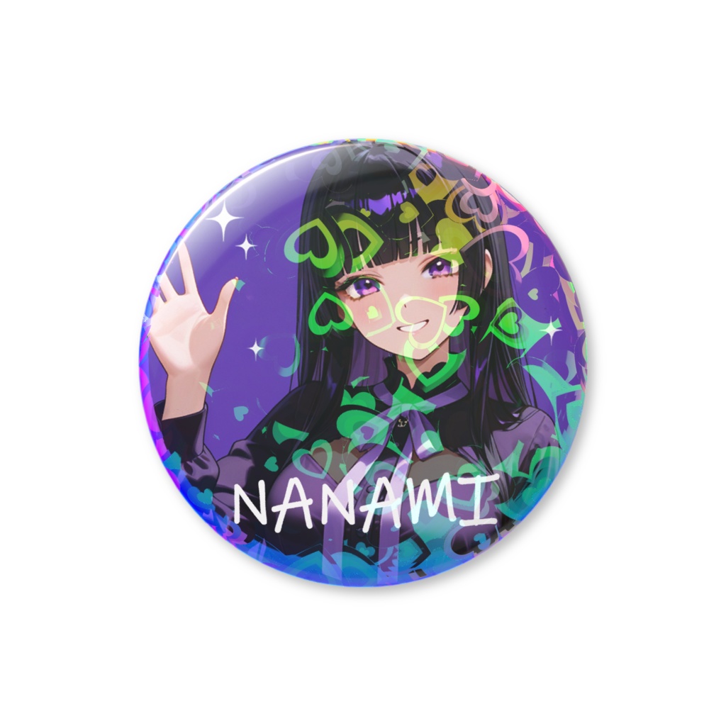 七彌　ホログラム缶バッチ J