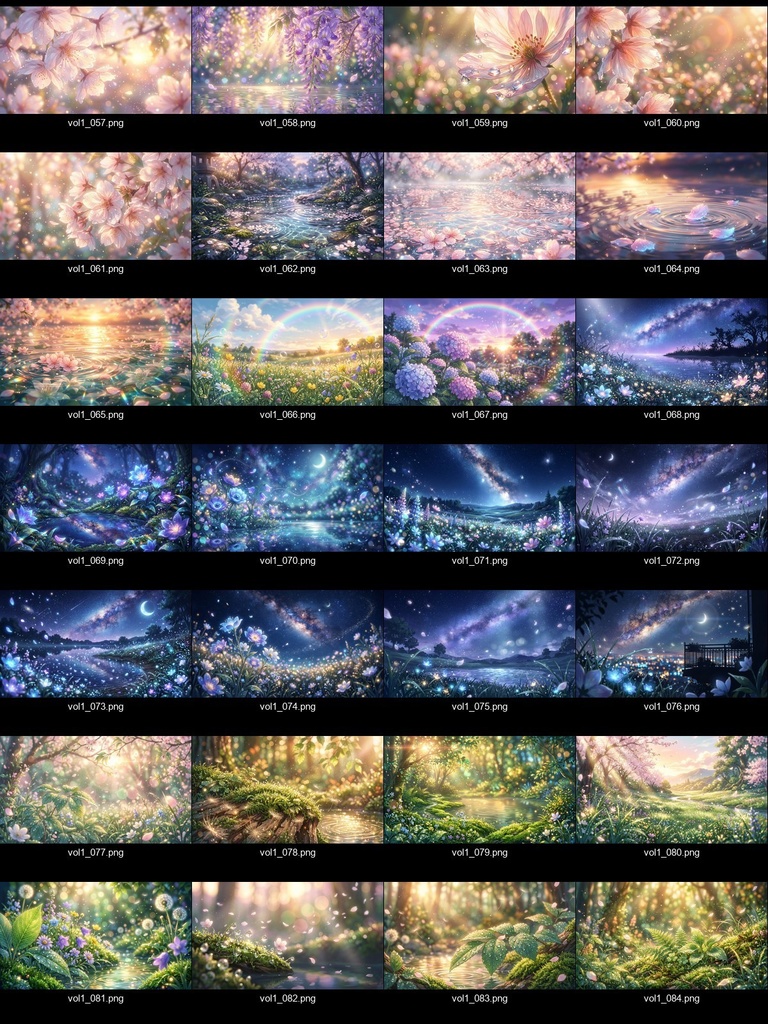 【背景素材140枚】背景セット Vol.1~アニメ風・幻想的な自然~【配信・ゲーム制作向け】