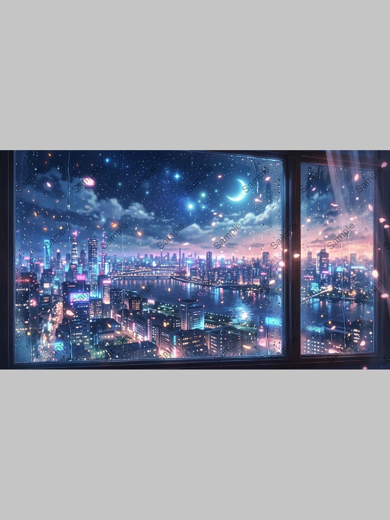 【背景素材93枚】背景セット Vol.2~アニメ風・幻想的な夜の街~【配信・ゲーム制作向け】