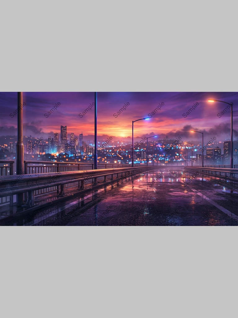 【背景素材93枚】背景セット Vol.2~アニメ風・幻想的な夜の街~【配信・ゲーム制作向け】