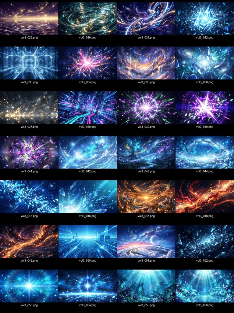 【背景素材96枚】背景セット Vol.3~ファンタジー・エフェクト~【配信・ゲーム制作向け】