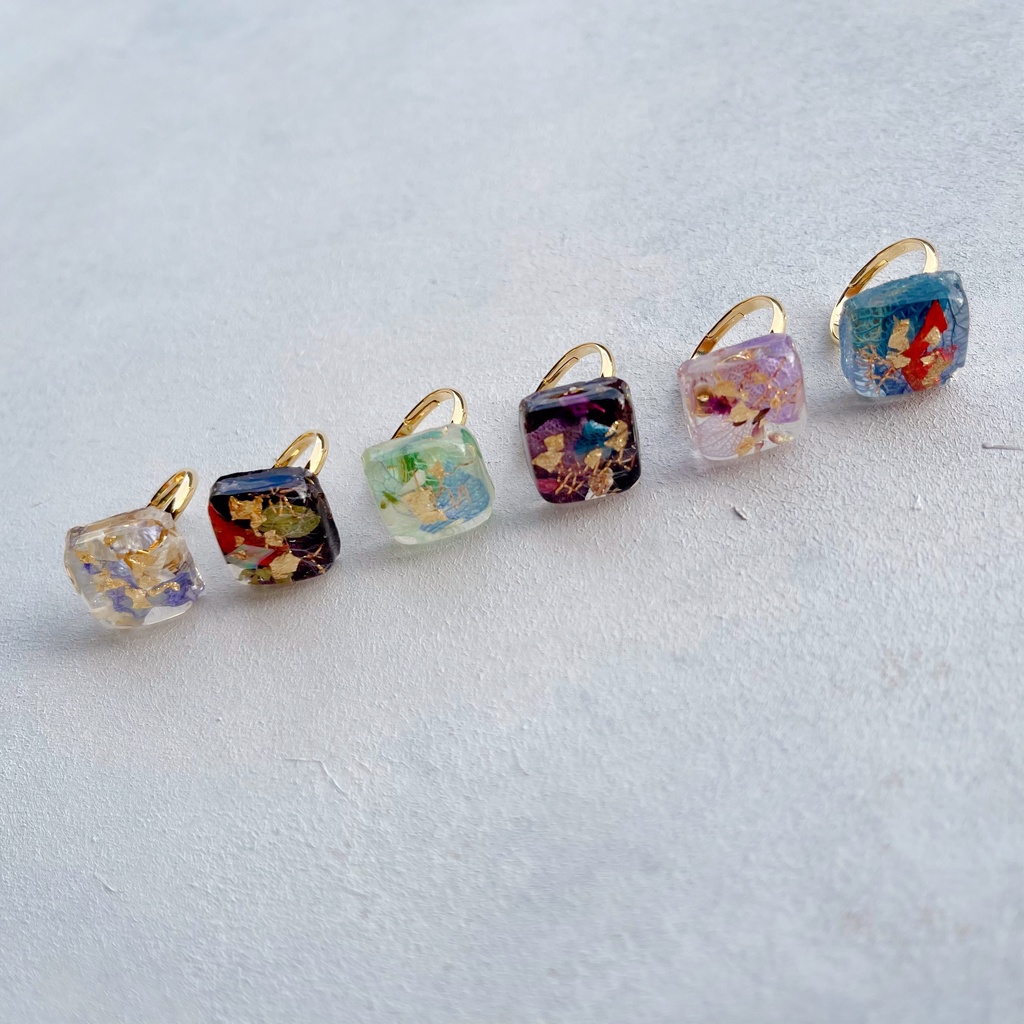 スクエアピンキーリング