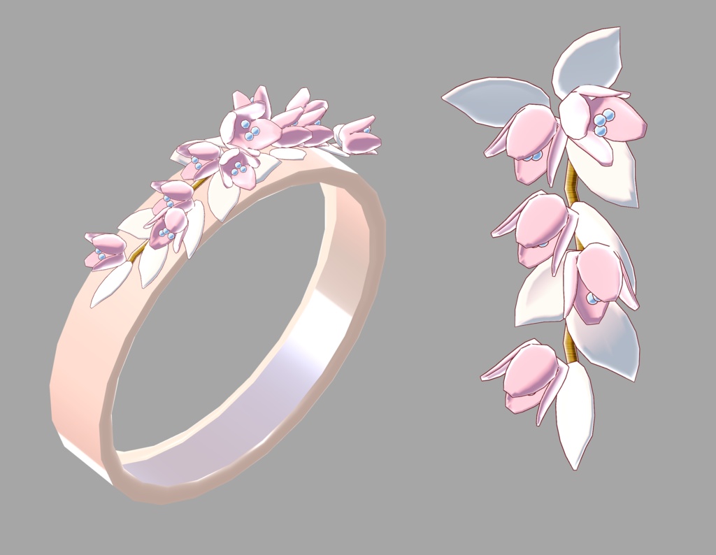 Flower earring, ring set