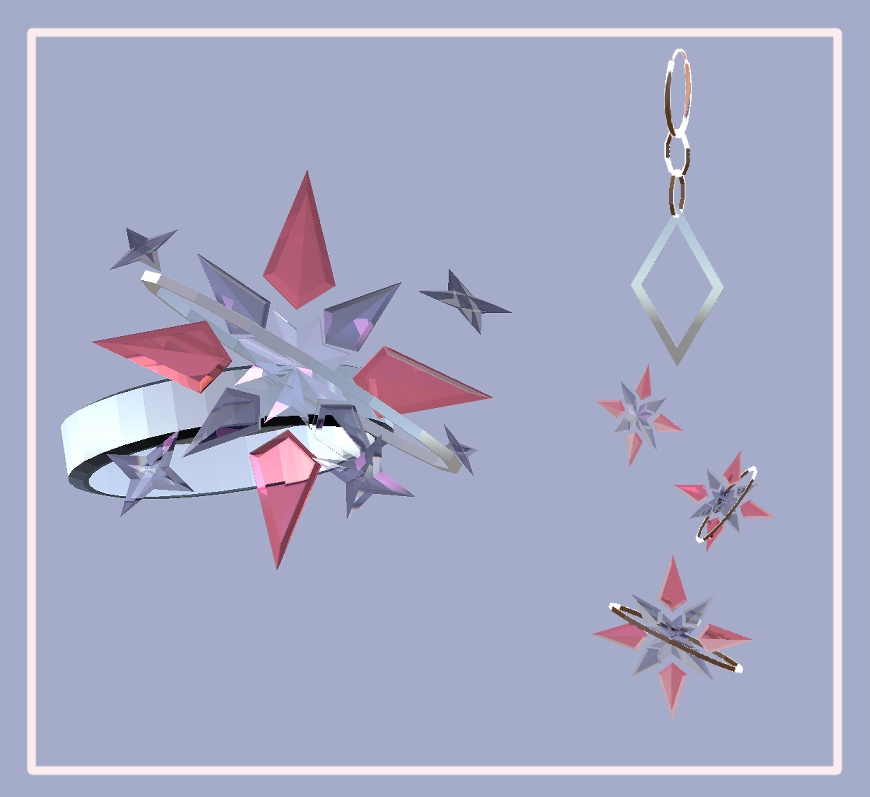 Starlight ring, earring set