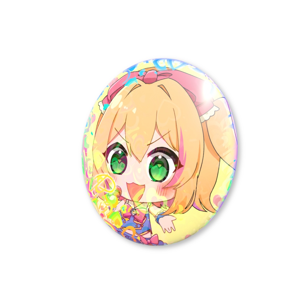 【甘望ぷりん】ホログラム缶バッジ②(サイン入り)