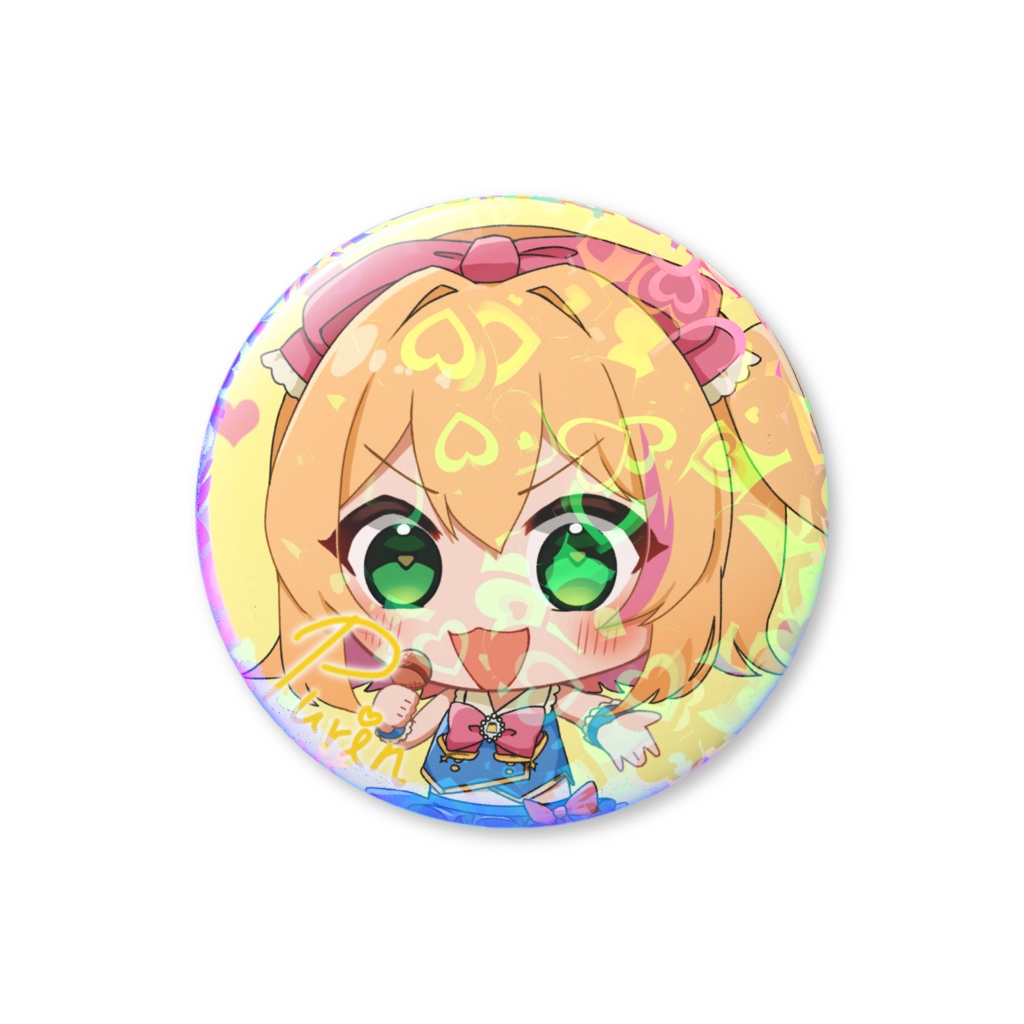 【甘望ぷりん】ホログラム缶バッジ②(サイン入り)