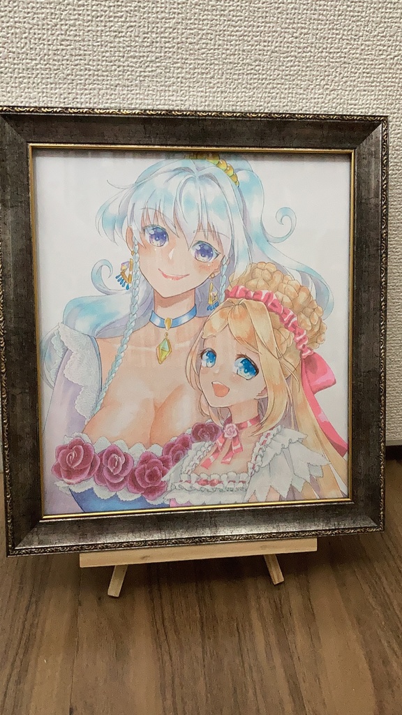 【受注製作】直筆イラスト大色紙(キャラ2名)