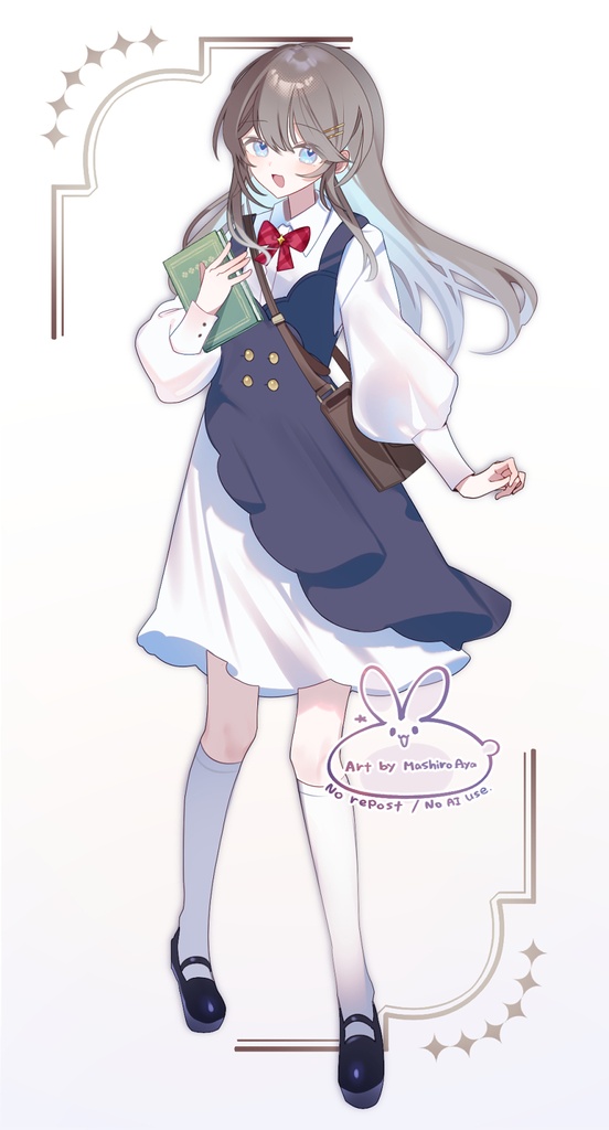 【差分PSD】立ち絵素材:文学少女ちゃん