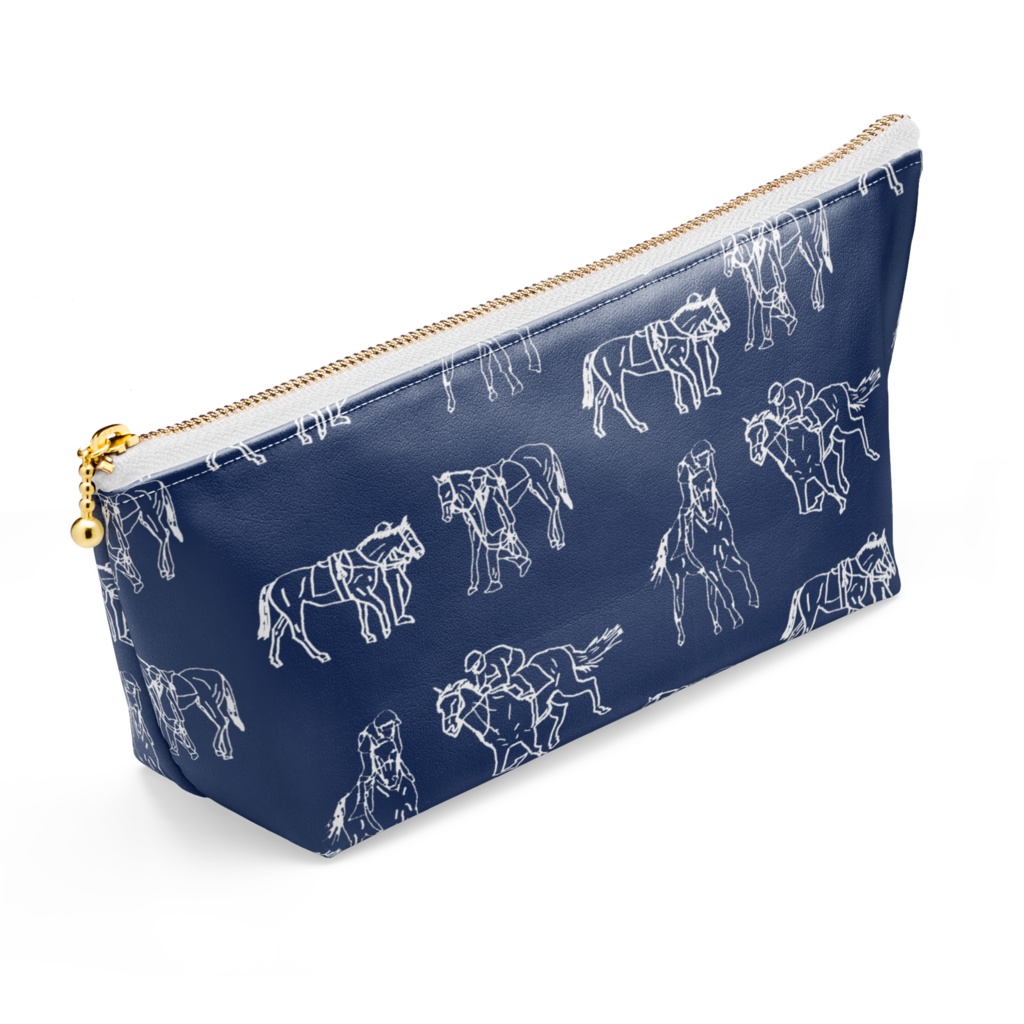 馬散らし柄〈藍〉 ポーチ