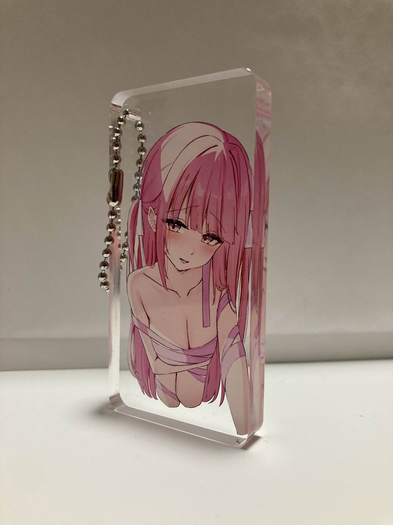 【販売終了】5万人前祝いアクリルドミノ🤍【ボールチェーン付き】