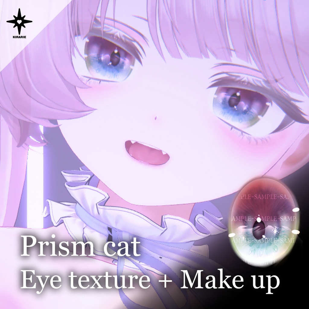 【5アバター対応】 Prism cat eye texture (10color) + makeup