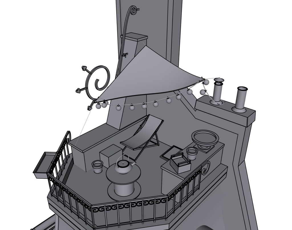 デュパン家のバルコニー 背景用3d素材 Krg Booth