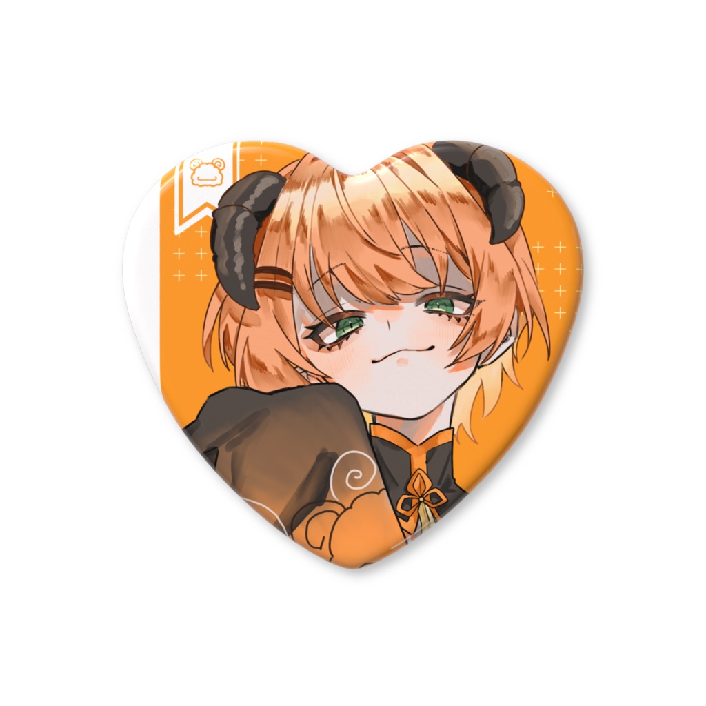 ハート缶バッジ