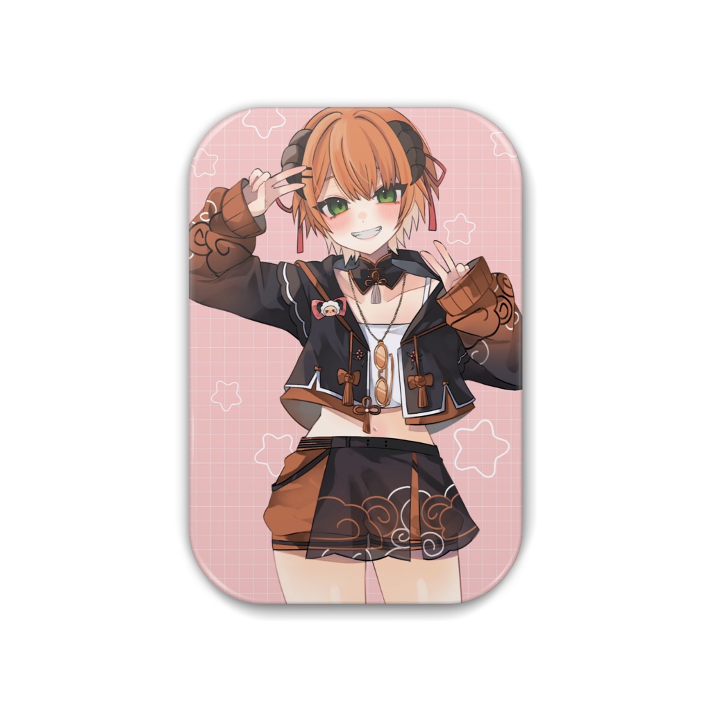 ピース角丸缶バッジ