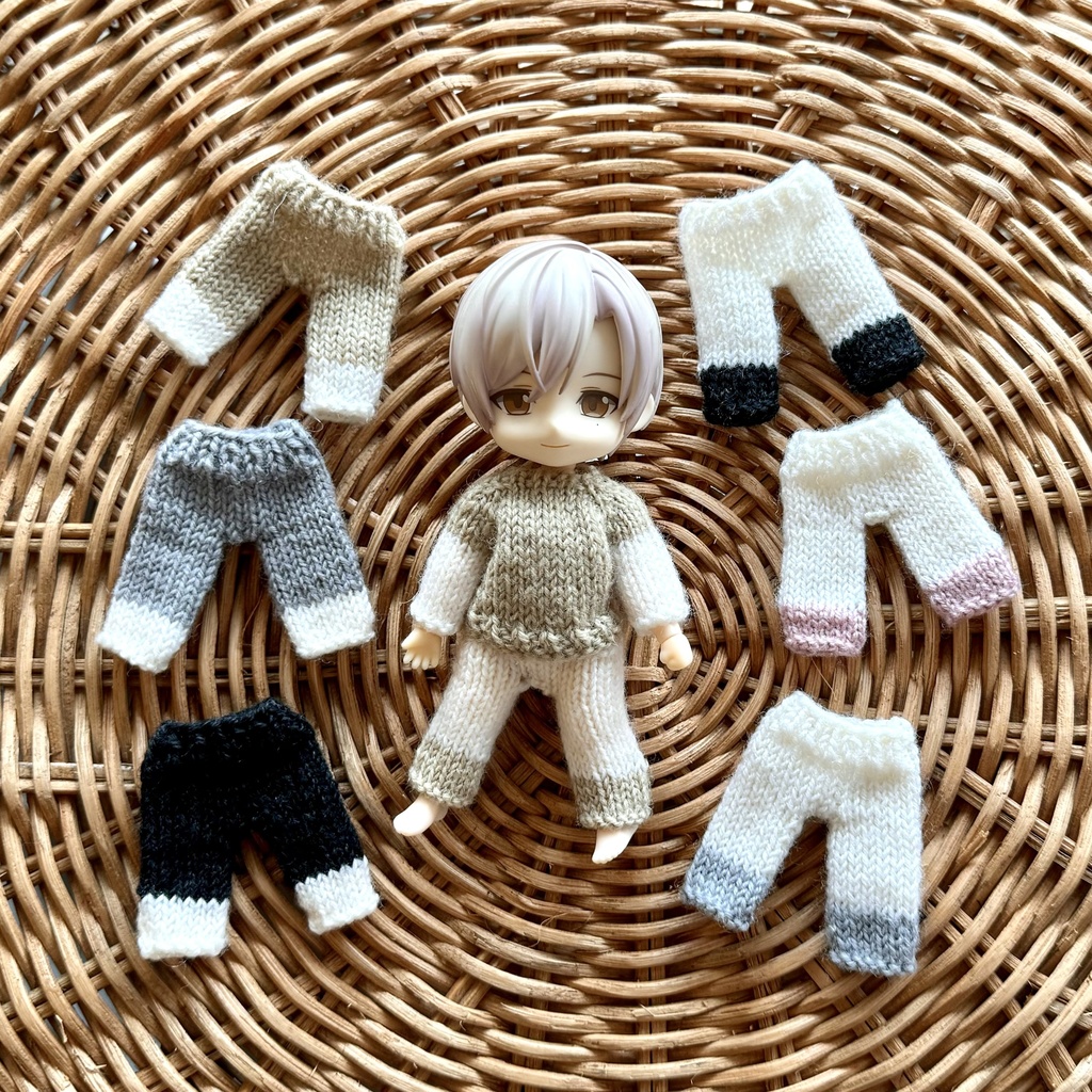 切り替えカラー ニットパンツ(ねんどろいどどーる)