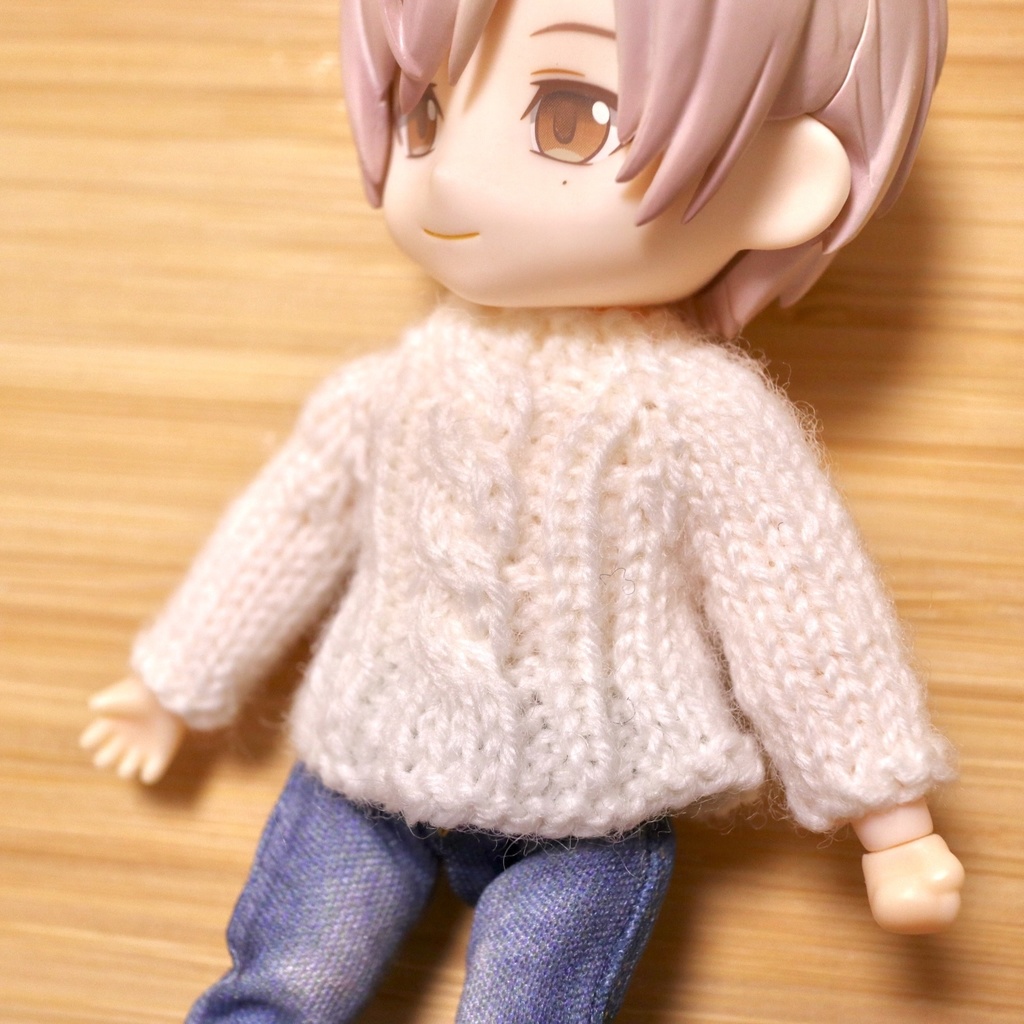 セーター アラン模様編み(ねんどろいどどーる)