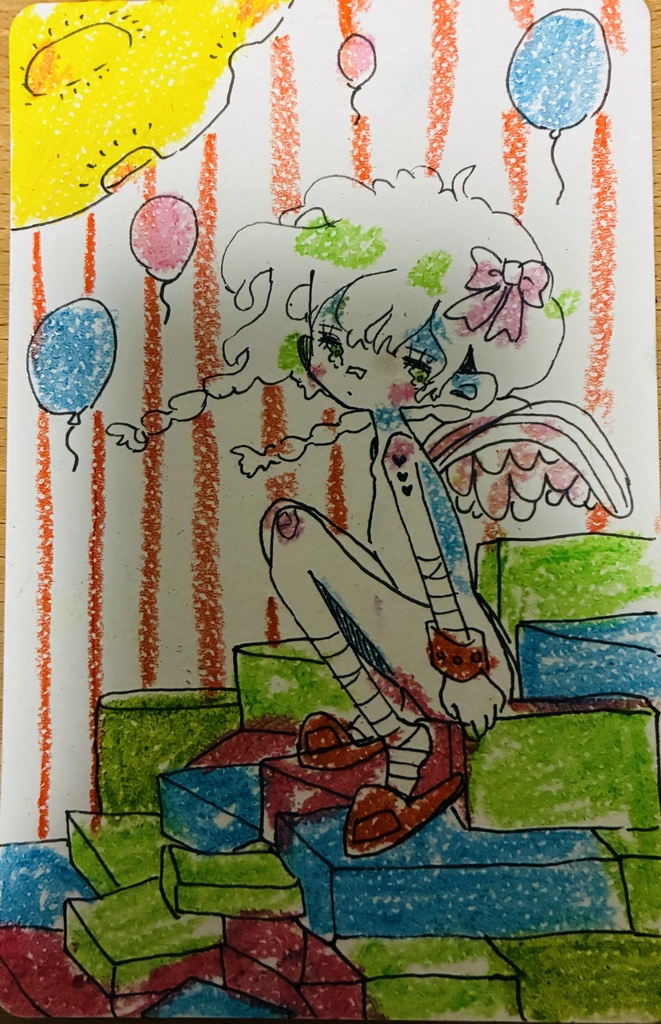 【クレヨン画】メルヘン。4種❣️