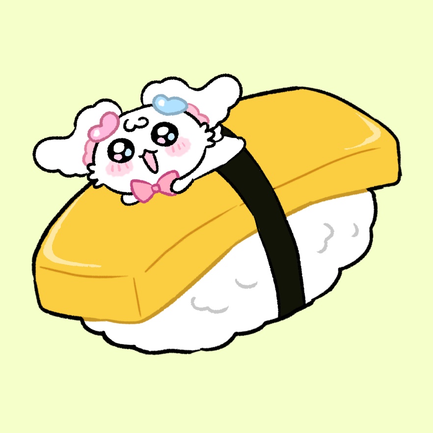 ふあちゃむのたまご寿司大好きステッカー