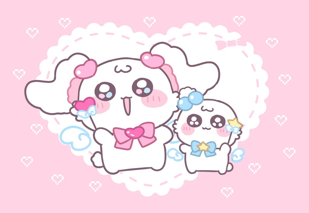 ふあちゃむとほあちゃむのエンジェルポストカード