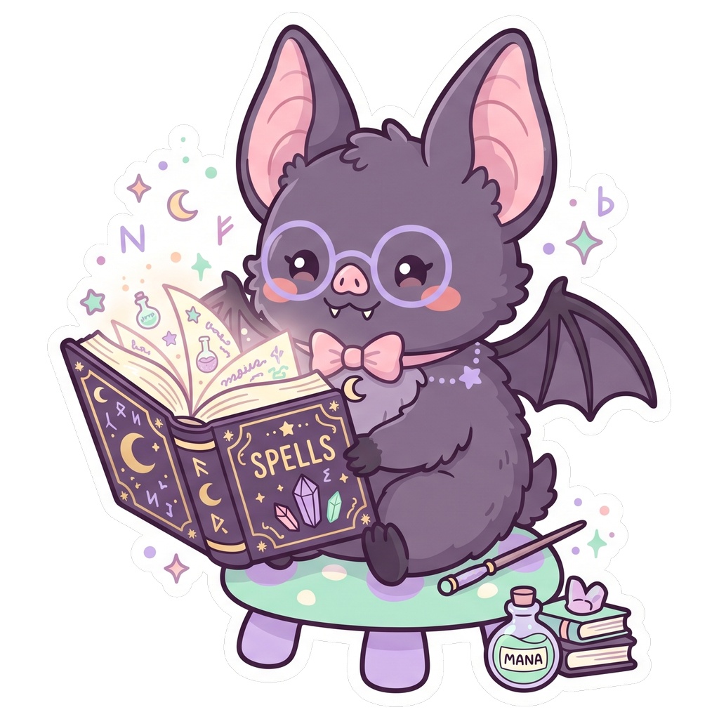 🦇 Cozy Bat Tea Time Digital Stickers | 11 Kawaii Pastel Goth PNGs for GoodNotes & iPad Planners | Creepy Cute Journaling