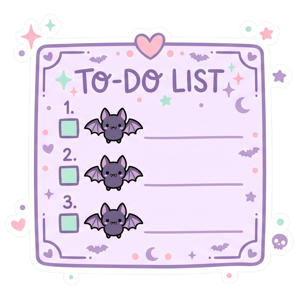 🦇 Cozy Bat Tea Time Digital Stickers | 11 Kawaii Pastel Goth PNGs for GoodNotes & iPad Planners | Creepy Cute Journaling