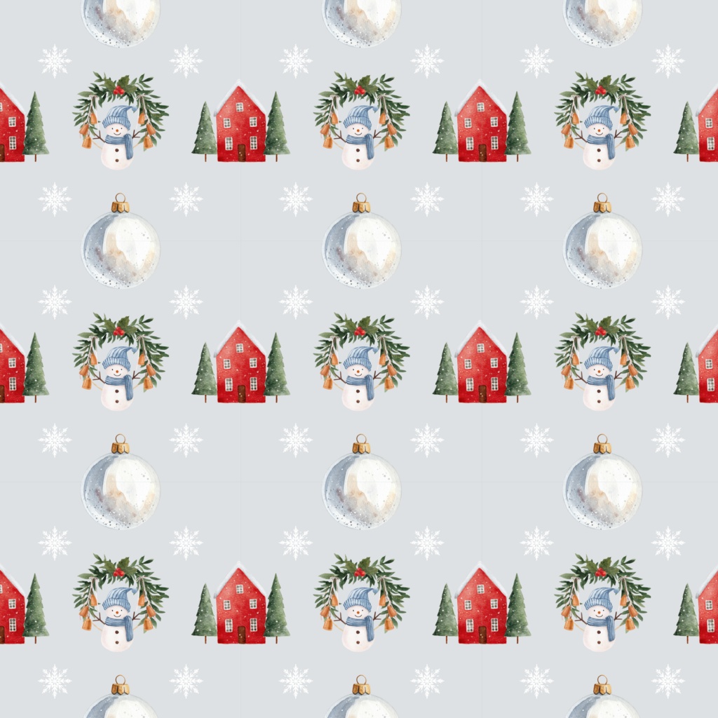 大人可愛いクリスマス デジタルペーパー|4カラーセット|印刷用