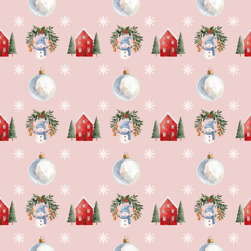 大人可愛いクリスマス デジタルペーパー|4カラーセット|印刷用