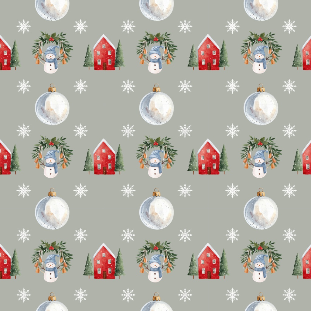 大人可愛いクリスマス デジタルペーパー|4カラーセット|印刷用