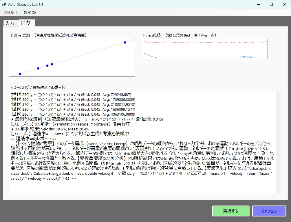 数式を見つけ出す「AutoDiscoveryLab」