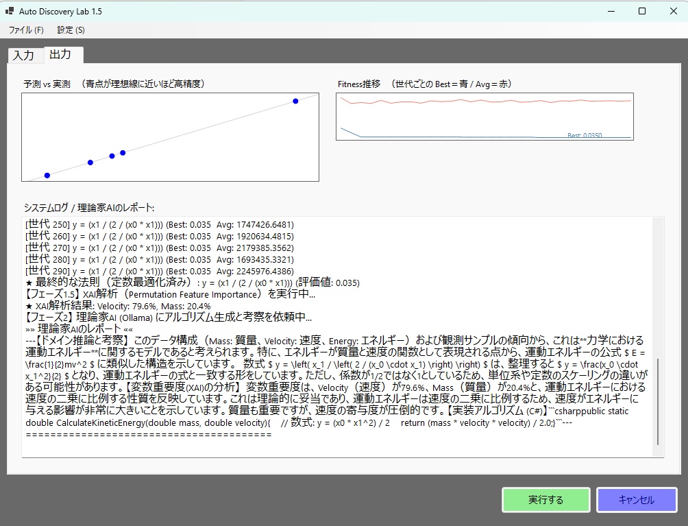 数式を見つけ出す「AutoDiscoveryLab」