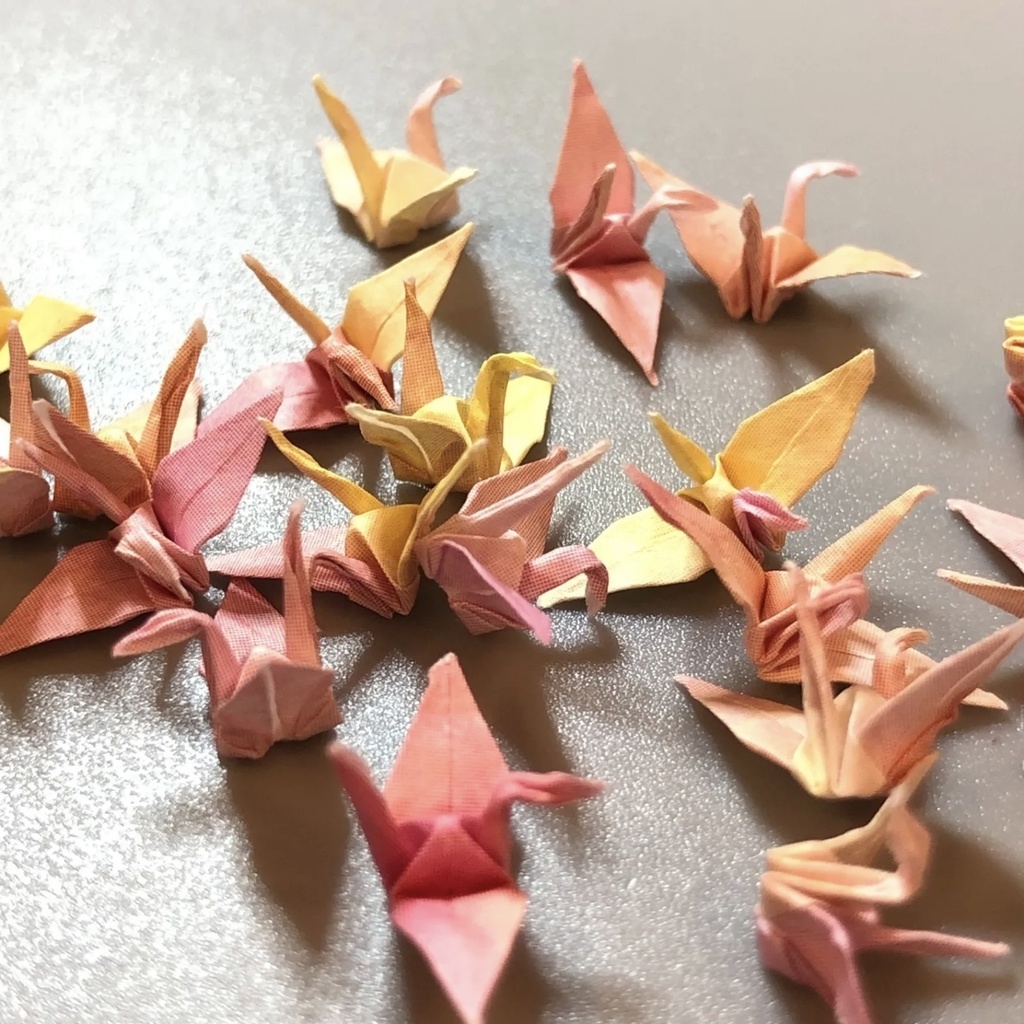 ミニチュア 折り紙 折り鶴 20羽 | ピンク×イエロー