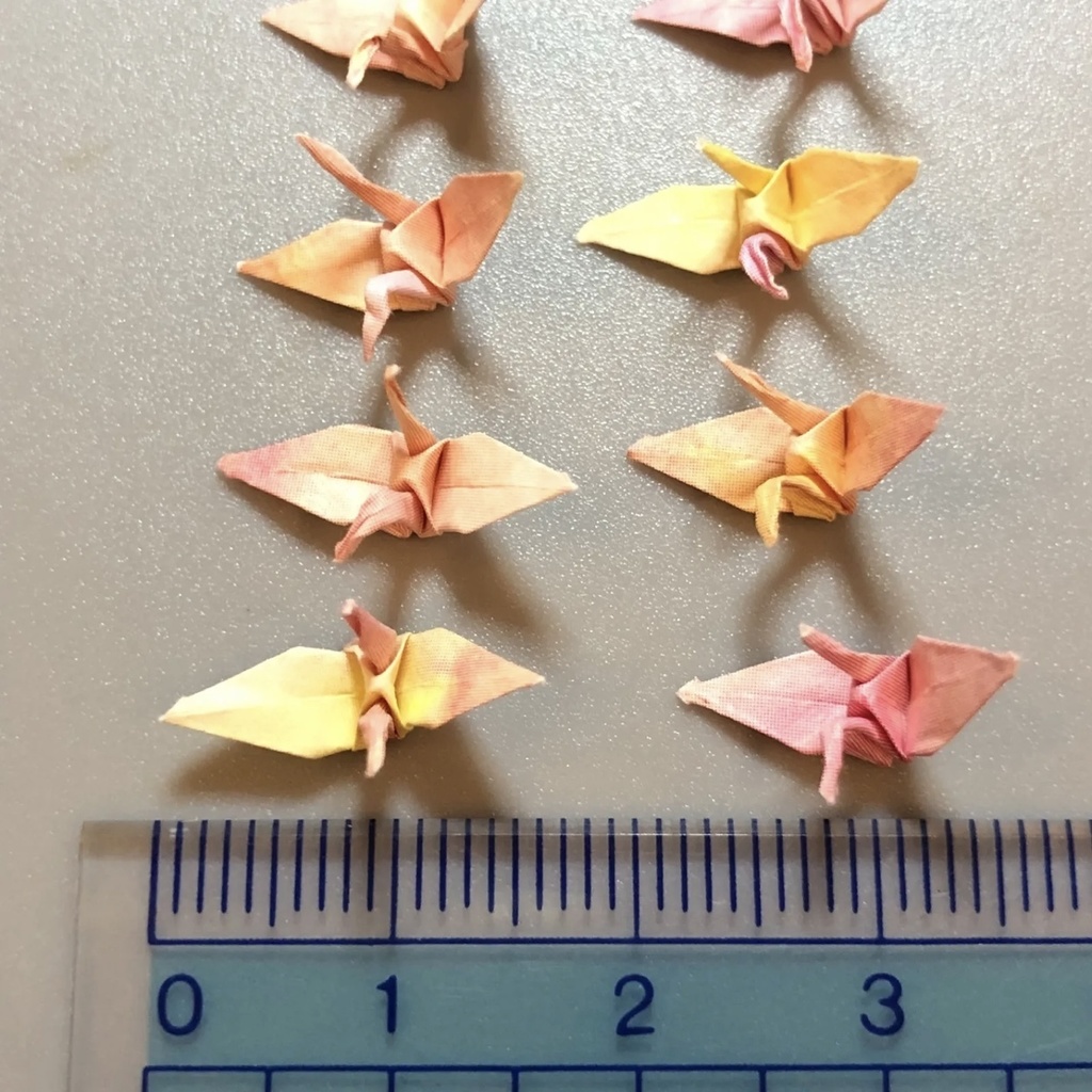 ミニチュア 折り紙 折り鶴 20羽 | ピンク×イエロー