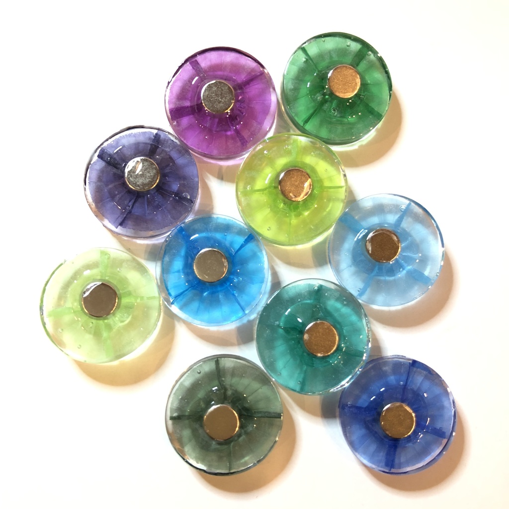 『飴の雫』 おはじきマグネット | 寒色系カラー | 10個